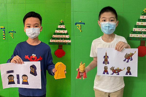  受助人軒軒、嘉原展示他們的玩具